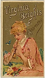 From the Girls and Children series (N64) promoting Virginia Brights Cigarettes for Allen & Ginter brand tobacco products by Allen & Ginter