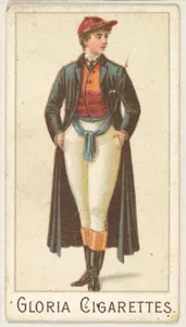 From the series "Sports Girls" (C190), issued by the American Cigarette Company, Ltd., Montreal, to promote Gloria Cigarettes