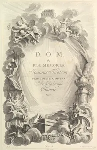 Frontispice pour le "Tombeau de John Tillotson, archevêque de Cantorbéry" (Frontispiece for the "Tomb of John Tillotson, Archbishop fo Canterbery), from Tombeaux des Princes, des Grands Capitaines et autres Hommes illustres (Tombs of Princes, Great Captains, and other Illustrious Men)