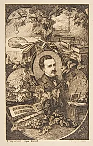 Frontispiece for Champfleury's "Les Amis de la Nature" by Félix Bracquemond|Gustave Courbet|Champfleury|Auguste Delâtre|Auguste Poulet-Malassis