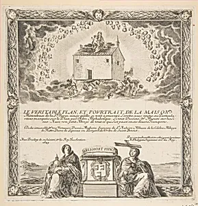 Frontispiece for Le Véritable Plan et Pourtrait de la Maison de la Ste. Vierge by Stefano della Bella|Susanne de St. Aulaire