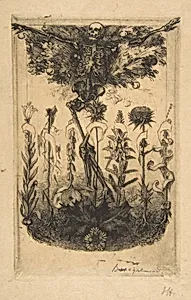 Frontispiece for "Les Fleurs du Mal" by Félix Bracquemond|Charles Baudelaire