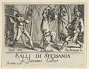 Frontispiece, from the Balli di Sfessania by Jacques Callot