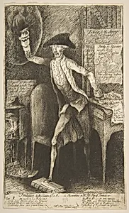 Frontispiece to the 2nd Edition of Lord St[anhop]e's Observations on Mr. Pitt's Plan of Finance by James Sayers|Thomas Cornell|Charles Stanhope, 3rd Earl Stanhope