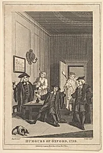 Frontispiece to "The Humours of Oxford" by James Miller|William Hogarth|Thomas Cook|Longman, Hurst, Rees and Orme