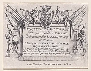 Frontispiece with Dedication to Mr. Claude Charles De Baufremont, Marquis de Senecey, from Les Exercices Militaires (The Military Exercises) by Jacques Callot|Israël Henriet