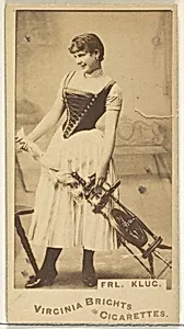 Fräulein Klug, from the Actors and Actresses series (N45, Type 1) for Virginia Brights Cigarettes by Allen & Ginter