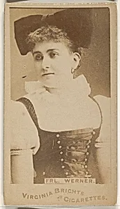 Fräulein Werner, from the Actors and Actresses series (N45, Type 1) for Virginia Brights Cigarettes by Allen & Ginter