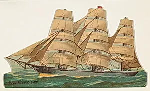 Full Rigged Ship, from the Types of Vessels series (N139) issued by Duke Sons & Co. to promote Honest Long Cut Tobacco by Knapp & Company|Giles|W. Duke, Sons & Co.