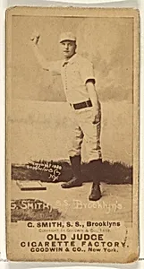 G. Smith, Shortstop, Brooklyn Bridegrooms, from the Old Judge series (N172) for Old Judge Cigarettes by Goodwin & Company