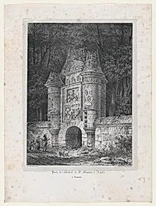 Gateway to the Abbey of St Martin of Auchi in Aumale (France) by Louis Marie Jean Baptiste Athalin|Godefroy Engelmann