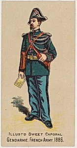 Gendarme, French Army, 1886, from the Military Series (N224) issued by Kinney Tobacco Company to promote Sweet Caporal Cigarettes by Kinney Brothers Tobacco Company