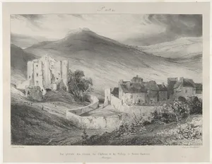 General View of Castle Ruins and of The Village of Saint-Necataire