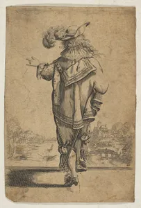 Gentleman Seen from the Back Indicating a Landscape