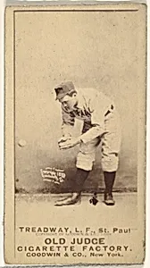 George B. Treadway, Left Field, St. Paul Apostles, from the Old Judge series (N172) for Old Judge Cigarettes by Goodwin & Company