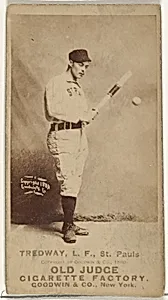 George B. Treadway, Left Field, St. Paul Apostles, from the Old Judge series (N172) for Old Judge Cigarettes by Goodwin & Company