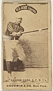 George F. "Piano Legs" Gore, Center Field, New York, from the Old Judge series (N172) for Old Judge Cigarettes by Goodwin & Company