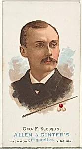 George F. Slosson, Billiard Player, from World's Champions, Series 1 (N28) for Allen & Ginter Cigarettes by Lindner, Eddy & Claus|Allen & Ginter