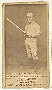 George Frederick "Doggie" Miller, Catcher, Pittsburgh, from the Old Judge series (N172) for Old Judge Cigarettes by Goodwin & Company