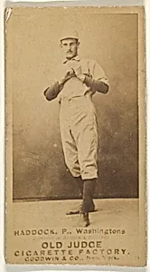 George Silas Haddock, Pitcher, Washington Nationals, from the Old Judge series (N172) for Old Judge Cigarettes by Goodwin & Company