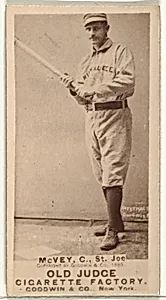 George W. McVey, Catcher, St. Joseph Clay Eaters, from the Old Judge series (N172) for Old Judge Cigarettes by Goodwin & Company