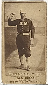 George W. Shafer, Right Field, Des Moines Prohibitionists, from the Old Judge series (N172) for Old Judge Cigarettes by Goodwin & Company