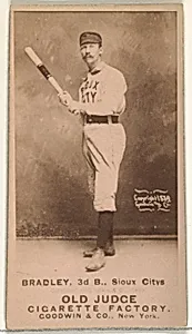 George Washington "Grin" Bradley, 3rd Base, Sioux City Corn Huskers, from the Old Judge series (N172) for Old Judge Cigarettes by Goodwin & Company
