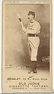 George Washington "Grin" Bradley, 3rd Base, Sioux City Corn Huskers, from the Old Judge series (N172) for Old Judge Cigarettes by Goodwin & Company