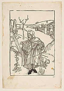 Gerson as a Pilgrim, frontispiece to Gersonis Opera, 1489 by Albrecht Dürer