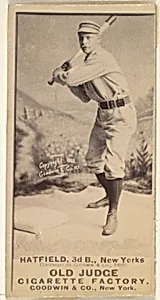 Gil Hatfield, 3rd Base, New York, from the Old Judge series (N172) for Old Judge Cigarettes by Goodwin & Company