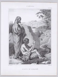 Giotto and Cimabue, from "L'Artiste"