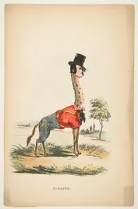 Giraffe (John E. Owens as Jakey), from The Comic Natural History of the Human Race