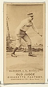 Gleason, Shortstop, Philadelphia Athletics, from the Old Judge series (N172) for Old Judge Cigarettes by Goodwin & Company