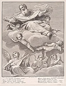 God with musical angels and cherubim