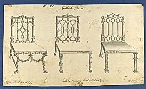 Gothick [Gothic] Chairs, in Chippendale Drawings, Vol. I by Thomas Chippendale