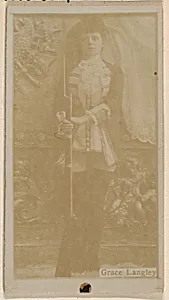 Grace Langley, from the Actresses series (N245) issued by Kinney Brothers to promote Sweet Caporal Cigarettes by Kinney Brothers Tobacco Company
