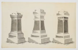 Grave Monument Designs, Three Short Pillars, Nos. 925, 1316, 956