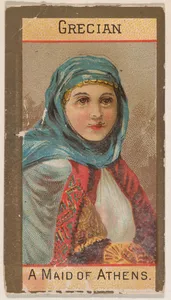 Greecian, A Maid of Athens, from Types of Nationalities (N240) issued by Kinney Bros.