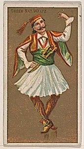 Greek National Waltz, from National Dances (N225, Type 1) issued by Kinney Bros. by Kinney Brothers Tobacco Company