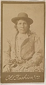 Grey Bear, from the Indian Chiefs series (N681) promoting Old Fashion Fine Cut Tobacco