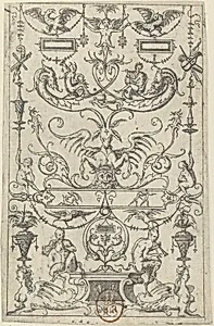 Grotesque Panel by Jacques Androuet Du Cerceau|Nicoletto da Modena