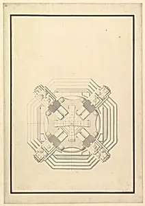 Ground Plan for a Catafalque for a Duke of Wolfenbüttel-Brunswich, probably Anton Ulrich (d. 1714) by Giuseppe Galli Bibiena