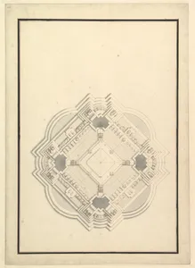 Ground Plan for a Catafalque for Louis I, King of Spain (reigned only a few months, died 1724)
