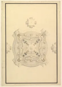 Ground Plan for a Catafalque for the regent of France Philip, Duke d'Orleans (1674-1723)
