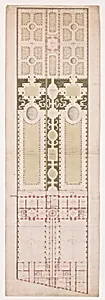 Ground Plan for the Hotel de la Rochefoucauld Doudeauville and its Garden, Paris by Jean Jacques Huvé