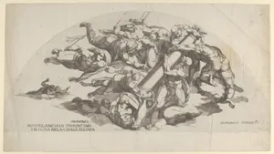 Group from the Last Judgment, Angels Carrying the Column of the Flagellation and the Sponge and Ladder of the Crucifixion