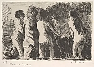Group of Bathers by Camille Pissarro