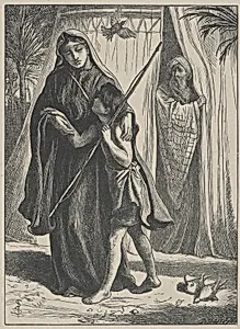 Hagar and Ishmael, from "Dalziels' Bible Gallery"