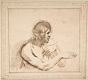 Half-Figure of a Nude Man Facing Right