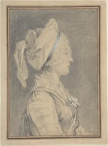 Half Figure of a Woman Wearing a Cap, in Profile to Right